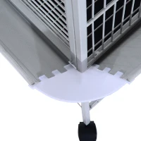 PawHut Voliera per Uccelli con Ruote Altezza 161.5cm, Vaschette in Acciaio e Trespoli in Legno, Argento(m-9)