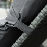 Outsunny Set of 2 Sun Lounger Cushions, Replacement Cushions for Rattan Furniture with Ties, 196 x 55 cm, Cushion ONLY, Dark Grey(m-9)