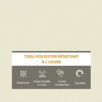 Outsunny Coussin de Banc de Jardin déhoussables - Rembourrage 8 cm - Cordons d'attache - Polyester crème(m-6)