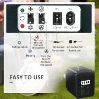 HOMCOM 4L Mini Fridge 6Can, AC+DC Portable Cooler & Warmer Car Refrigerator for Skincare, Makeup, Cosmetics, Food, for Bedroom, Home, Caravan, Car, Black(m-7)