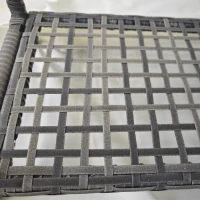 Outsunny Table d'appoint de jardin table basse rectangulaire en résine tressée plateau verre trempé dim. 80L x 30l x 40H cm gris(m-7)