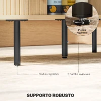 HOMCOM Tavolino da Caffè con 2 Ripiani Portaoggetti e Ante Scorrevoli, in Legno e Acciaio, 100x55x40 cm, Nero e Rovere(m-7)