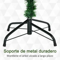 HOMCOM Árbol de Navidad Ø105x210 cm Artificial con 934 Ramas PE Tridente y PVC Individual y Base Plegable Árbol Navideño Decorativo Exteriores Interiores Verde(m-7)