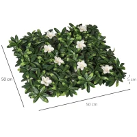 Outsunny 12PCS Artificial Boxwood Wall Panels 50cm x 50cm Rhododendron Privacy Fence Screen Faux Hedge Greenery Backdrop for Home Garden Backyard Balcony(m-3)