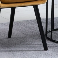 HOMCOM Chaises de salle à manger chaise de cuisine chaises de salon scandinave - Lot de 2 - Pieds effilés Bois Noir - Velours Jaune Moutarde(m-11)