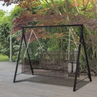 Outsunny Steel Frame Multi-Swing Seat Frame - Black(m-12)