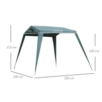 Outsunny Carpa Desmontable Carpa Pabellón de Jardín de Tubo de Acero Carpa Plegable para Camping 330x240x215 cm Pérgola de Color Verde(m-3)