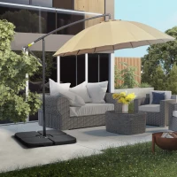 Outsunny Base per Ombrellone Set 4 Pezzi in HDPE Riempibile con Acqua o Sabbia, 104x104x7.5 cm, Nera(m-8)