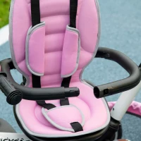 HOMCOM Multifunctional Kids Tricycle, with Rotatable Seat, Adjustable Push Handle - Pink(m-9)