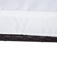 Outsunny Set 2 Sedie a Dondolo da Giardino con Tavolino con Cuscini Esterno Rattan Marrone(m-9)