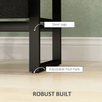 HOMCOM Industrial-Natural Bedside Table - Brown(m-6)