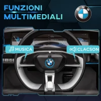 HOMCOM Macchina Elettrica per Bambini 3-6 Anni con Licenza BMW con Telecomando, Clacson e Fari, 115x67x45 cm, Nera(m-6)
