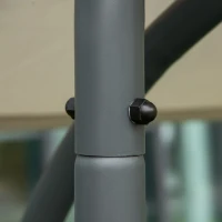 Outsunny 2 Seater Garden Swing Seat Double Bed Swing Chair Outdoor Hammock Bench w/ Adjustable Tilting Canopy, Texteline Seats and Steel Frame, Beige(m-8)