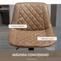 HOMCOM Juego de 2 Taburetes de Cocina Taburetes Altos con Altura Ajustable Asiento Giratorio 46,5x51x86-106 cm Marrón(m-7)
