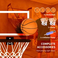 SPORTNOW Foldable Double-Hoop Basketball Arcade Game, with Eight Modes, Four Basketballs, Electronic Scoreboard, Sound Effects(m-8)