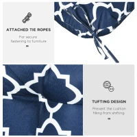 Outsunny Set of Two Patterned Outdoor Seat Cushions - Blue/White(m-5)