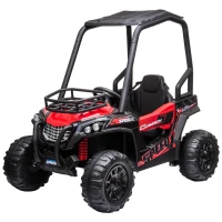 HOMCOM Voiture électrique Enfant 3 à 8 Ans - Buggy Quad électrique 120 W - V. Max. 6 Km/h - télécommande - Effets Lumineux sonores - Rouge(m-1)