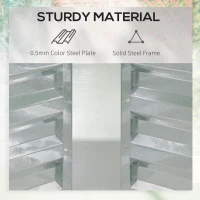 Outsunny Raised Garden Bed with Greenhouse, Steel Planter Box with Plastic Cover, Roll Up Window, Dual Use for Flowers, Vegetables, Fruits and Herbs, 185L x 95W x 92H cm, Green(m-5)