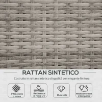 Outsunny Set Salotto da Esterni 4 Pezzi con 3 Divani e 1 Tavolino da Caffè, in Rattan PE, Cuscini Inclusi(m-6)