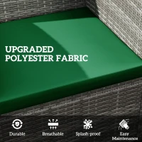 Outsunny Outdoor Seat Cushion Pads for Rattan Furniture, 3 PCs Garden Furniture Cushions, Green(m-5)