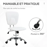 Vinsetto Chaise bureau fauteuil de bureau avec hauteur réglable, dossier inclinable, siège de bureau à roulettes pivotantes(m-7)