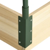 Outsunny Raised Bed with Greenhouse, Wooden Garden Planter Box with PVC Cover, Roll Up Windows, Dual Use for Vegetables, Plants, Flowers, 115 x 80 x 54 cm, Natural Wood Effect(m-8)