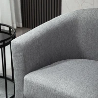 HOMCOM Butaca de Salón Tapizada en Lino Sintético Sillón Relax Moderno con Reposabrazos Respaldo Acolchados y Cojín Grueso para Dormitorio 75x72x74 cm Gris(m-8)