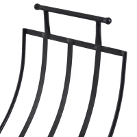 Outsunny Range-bûches rack à bûches design contemporain 60L x 35l x 45H cm pliable métal noir(m-8)