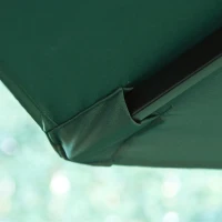 Outsunny Parasol déporté octogonal parasol LED inclinable manivelle piètement acier dim. Ø 3 x 2,6H m vert(m-9)