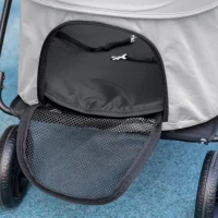 PawHut Poussette pour chien 2 en 1 pliante nacelle amovible coussin laisse de sécurité tissu 600D Oxford 81 x 68 x 98,5 cm gris(m-9)