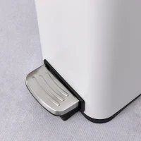 HOMCOM Poubelle à pédale de salle de bain 5 L métal blanc(m-5)