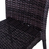 Outsunny 7 pz Set da Pranzo da Giardino Tavolo da Esterno con 6 Sedie, Mobili da Giardino in Rattan PE e Acciaio con Cuscini Lavabili, Marrone e Crema(m-7)