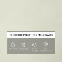 Outsunny Cojín para Tumbona de 1 Plaza 200x60x13 cm Cojín Rectangular de Algodón para Tumbonas Cojín de Asiento y Respaldo Crema(m-4)