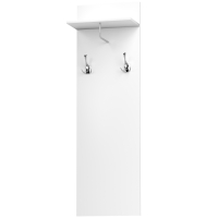 HOMCOM Porte-manteau mural meuble d'entrée avec étagère, 2 crochets et barre en aluminium, pour entrée, couloir, chambre