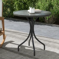 Outsunny Φ66cm Galvanised Steel Garden Table - Grey(m-10)