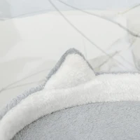 PawHut Albero Tiragraffi per Gatti con Trespolo, Casetta, Rampa e Pallina, in Legno e Peluche, 60x40x100 cm, Grigio Chiaro(m-9)