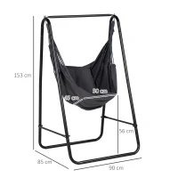 Outsunny Hammock Chair with Stand, Hammock Swing Chair with Cushion, Dark Grey(m-3)