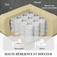 HOMCOM Fauteuil releveur électrique massage et chauffage avec repose-pied, dossier inclinable, télécommande et poche latérale(m-6)