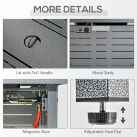 Outsunny Propane Gas Fire Pit Table, 50000BTU Smokeless Firepit Outdoor Patio Heater with Protective Cover, Lava Rocks and Lid, 107cm x 51cm x 63cm, Silver Grey(m-7)