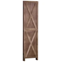 HOMCOM Paravent intérieur 4 panneaux 182 x 170 cm style campagnard chic séparateur de pièce avec croisillons noyer(m-7)