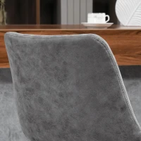 HOMCOM Breakfast Bar Stools Set of 2 Leather Upholstery 59-80cm Adjustable Height with Gas Rod - Grey(m-8)