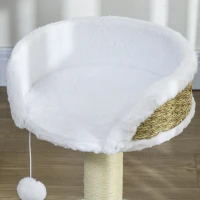 PawHut Cat Tree Tower with Scratching Posts, White(m-7)