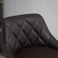 HOMCOM Set 2 Sgabelli da Bar Regolabili con Schienale e Poggiapiedi, Base in Metallo e Seduta in Similpelle, 46x48x83-104 cm, Marrone e Nero(m-9)