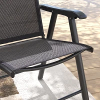 Outsunny Set of Four Folding Garden Chairs - Charcoal Grey(m-8)