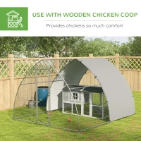 PawHut Galvanised Outdoor Chicken Coop, with Cover, for 8-12 Chickens, Hens, Ducks, Rabbits, 3 x 3.8 x 2.2m - Silver Tone(m-5)