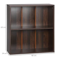HOMCOM Libreria Mobiletto Armadietto 2 Ripiani Legno, Arredamento Moderno Casa e Ufficio, 60×24×63cm, Noce(m-3)