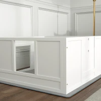 PawHut Whelping Box for Dogs with Whelping Pad, Adjustable Entrance, Non-slip Foot Pads, for Medium Dogs, 100 x 96cm(m-9)