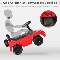 HOMCOM Camion porteur enfants véhicule à pousser licence Mercedes Benz 12-36 mois coffre klaxon phares rouge(m-5)