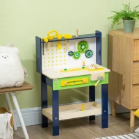 HOMCOM Kids Workbench Playset, with 31 Pieces, for Ages 3-6 Years(m-10)