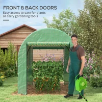 Outsunny 180 x 180cm Walk-In Polytunnel Greenhouse - Green(m-5)